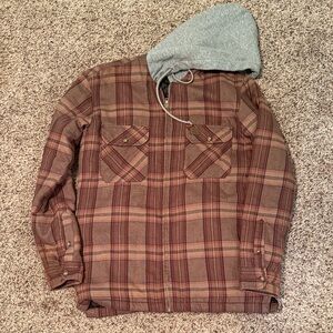 Wrangler Brown Plaid Hooded Jacket